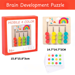 Wooden 4-Color Matching Game | Brain Development Puzzle for Kids