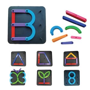 Alpha Numeric Puzzle Board – 29 Sticks Alphabet Construction Set for Kids | Brain Development Activity Kit