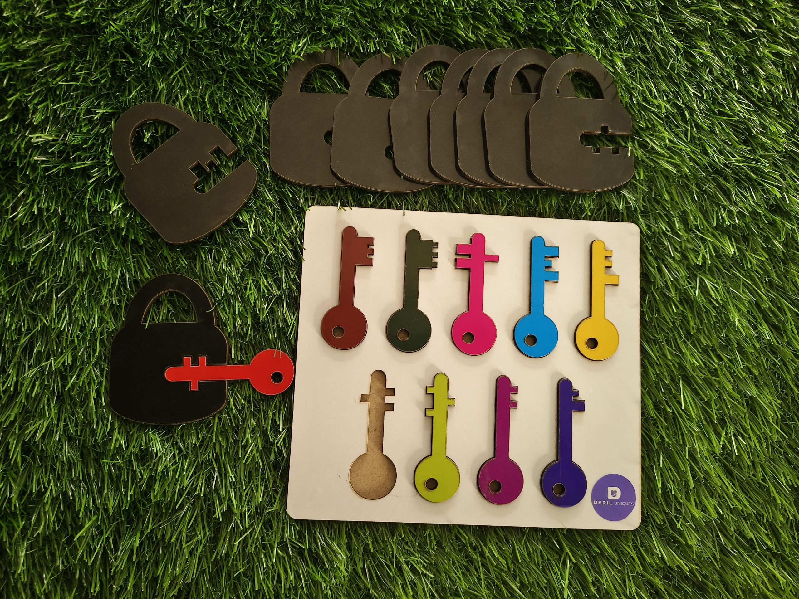 Wooden Lock and Key Matching Montessori Puzzle Toy for Kids