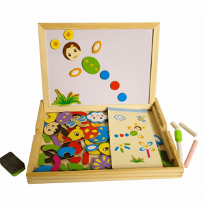 2-in-1 Wooden Magnetic Easel, Chalkboard-Creative Play for kids