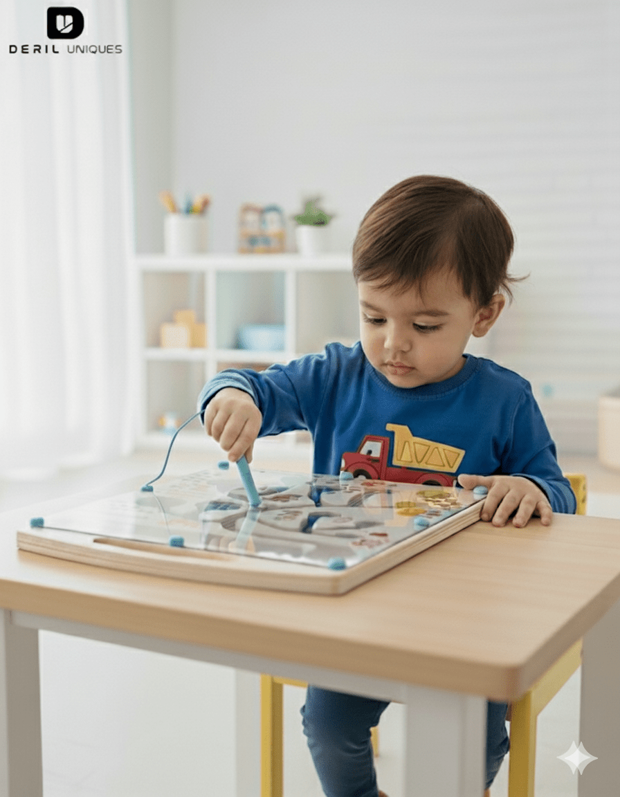 Wooden Magnetic Number & Color Maze Board – Montessori Educational Toy for Kids - Image 2